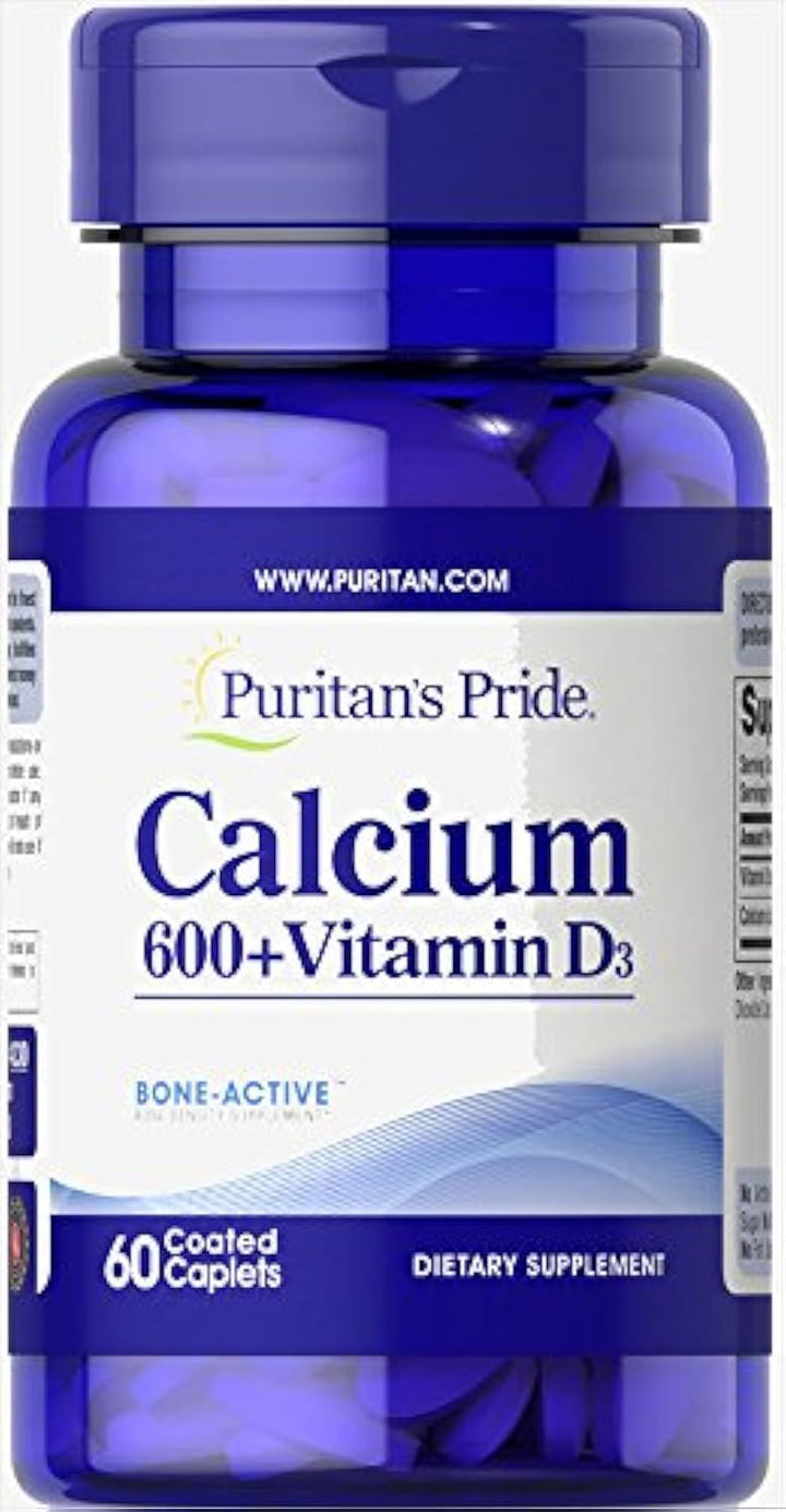 Puritan’s Pride Calcium 600 + Vitamin D3 – 60 Caplets