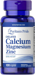 Puritan’s Pride Chelated Calcium Magnesium Zinc – 100 Caplets