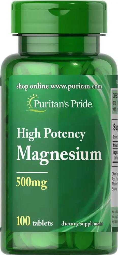 Puritan’s Pride High Potency Magnesium 500 mg – 100 Tablets