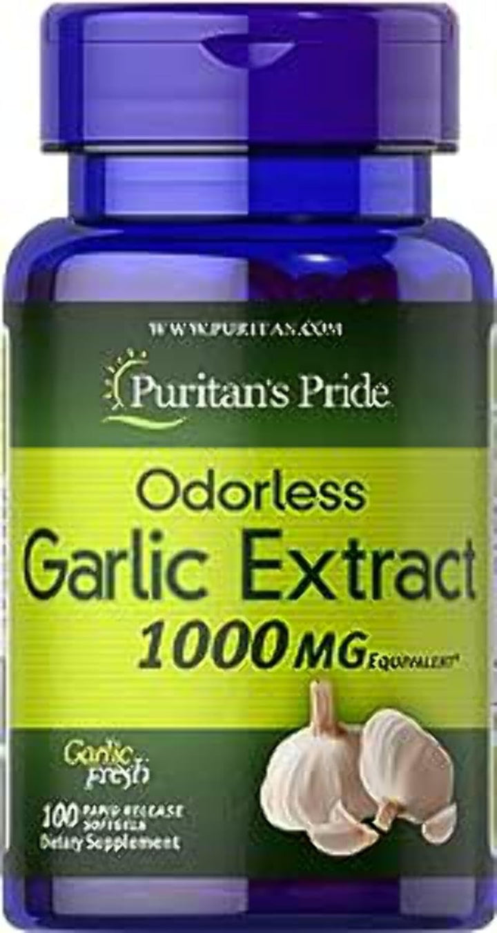 Puritan’s Pride Odorless Garlic 1000 mg – 100 Rapid Release Softgels