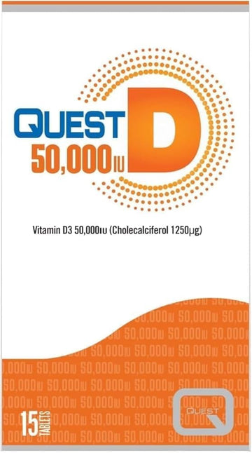 Quest D 50,000IU Vitamin D3 Supplement Tablets Pack of 15’s