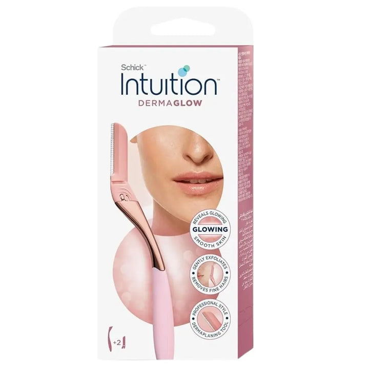 Schick Intuition Derma Glow Facial Razor Kit Moisturizing Solid 3 Cartridges