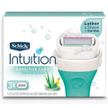 INTUITION Schick Sensitive Care Kit, with Organic Aloe and Green Tea Extract - Moisturizing Soap Included - No Extra Soap or Gel needed - 4 Ultrathin Bladed - Pivoting Head - Hypoallergenic