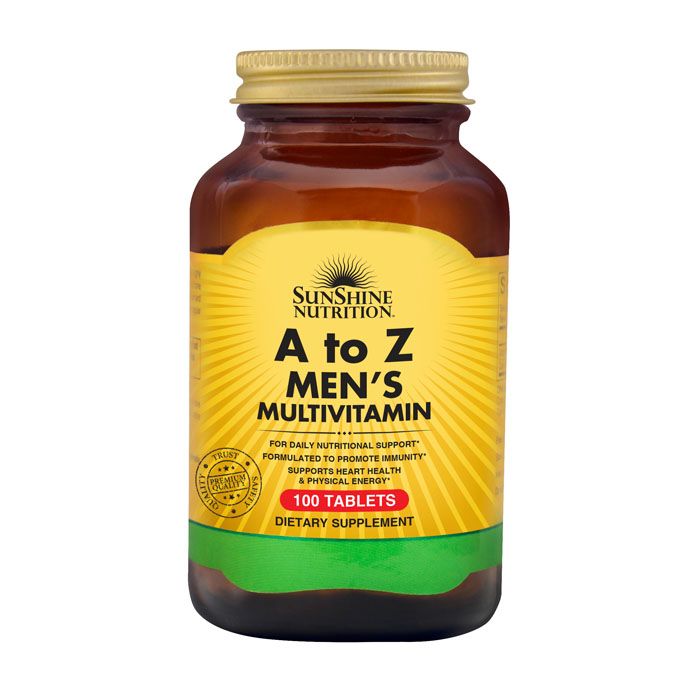 Sunshine Nutrition A to Z Men’s Multivitamin 100 Tablets – Daily Nutritional Balance & Wellness Support for Men
