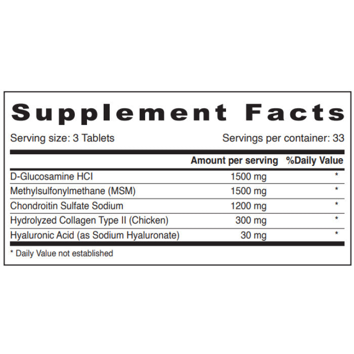 Sunshine Nutrition Glucosamine Chondroitin & MSM – 100 Tablets