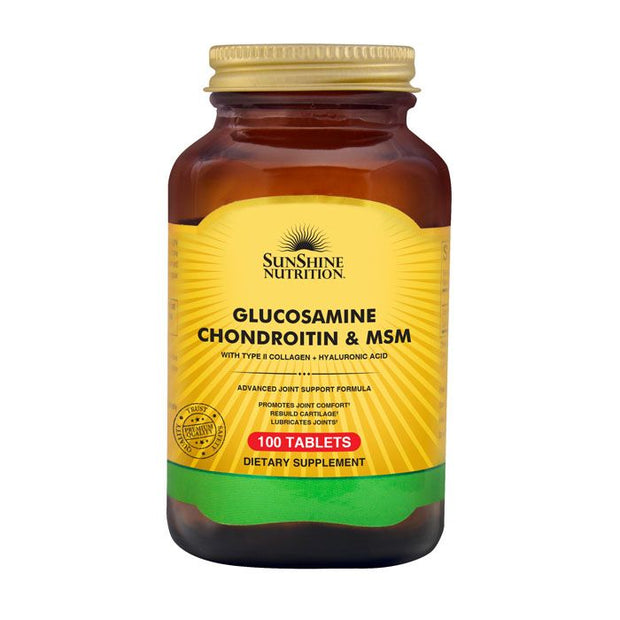 Sunshine Nutrition Glucosamine Chondroitin & MSM – 100 Tablets