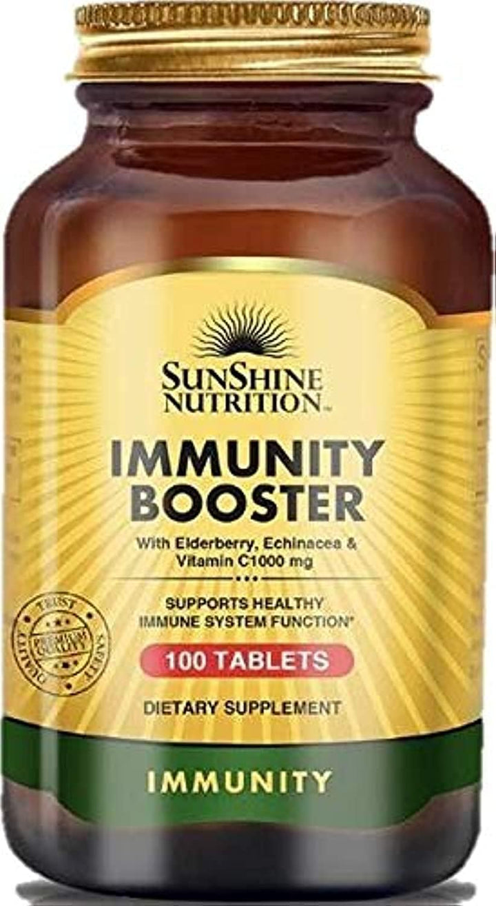 Sunshine Nutrition Immunity Booster with Elderberry, Echinacea & Vitamin C 1000 mg – 100 Tablets