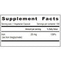 Sunshine Nutrition Iron 25 mg – 100 Capsules