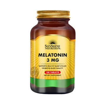 Sunshine Nutrition Melatonin 3 mg 100 Tablets – Natural Sleep Cycle & Wellness Support Supplement