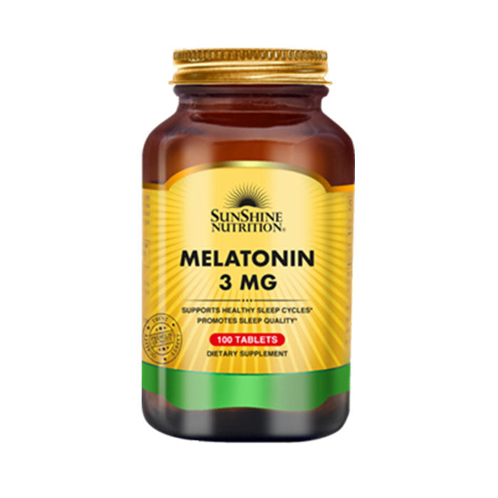 Sunshine Nutrition Melatonin 3 mg 100 Tablets – Natural Sleep Cycle & Wellness Support Supplement