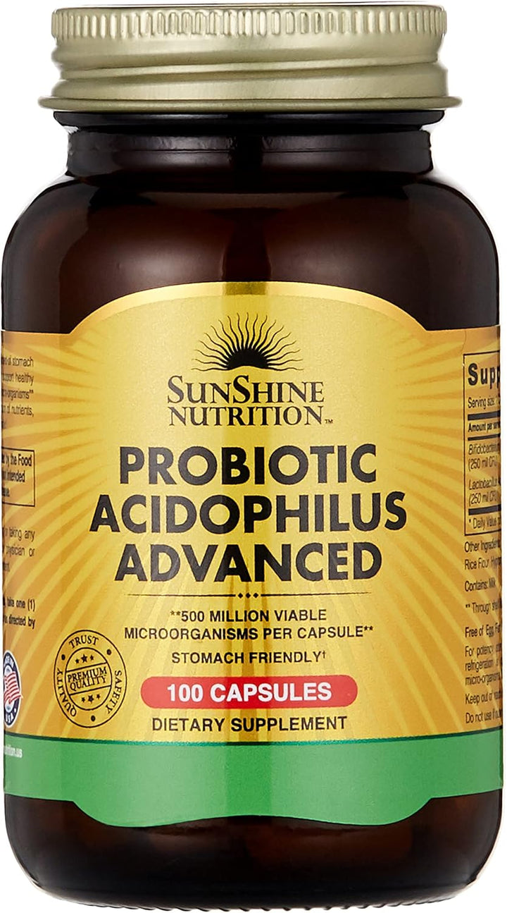 Sunshine Nutrition Probiotic Acidophilus Advanced – 100 Capsules
