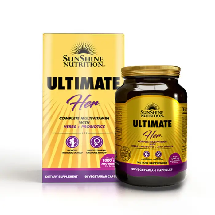 Sunshine Nutrition Ultimate Her Multivitamin 90 Veg Capsules – Daily Nutritional & Wellness Support for Women