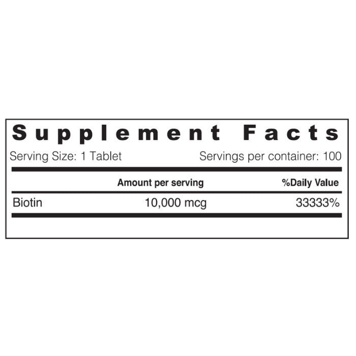 Sunshine Nutrition Ultra Potency Biotin 10,000 mcg – 100 Tablets