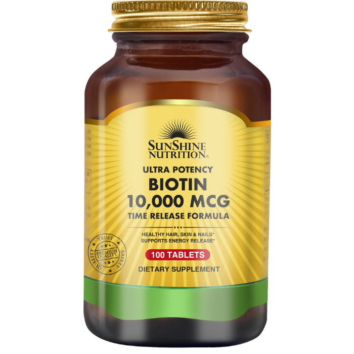 Sunshine Nutrition Ultra Potency Biotin 10,000 mcg – 100 Tablets