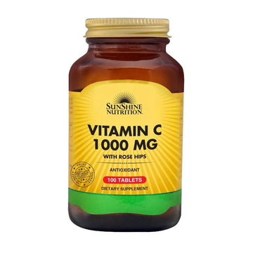 Sunshine Nutrition Vitamin C 1000 mg with Rosehips – 100 Tablets