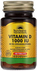 Sunshine Nutrition Vitamin D 1000 IU with D3 (Cholecalciferol) – 100 Tablets