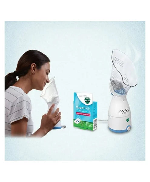 Vicks Sinus Steam Inhaler with Soft Face Mask for Cold & Allergy Relief - Portable VH200 E1