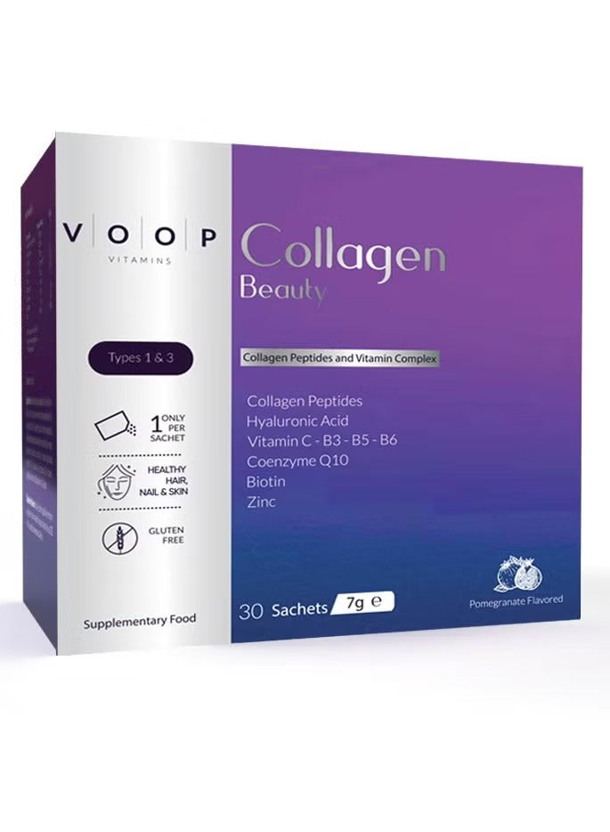 Collagen Beauty Multivitamin Drink – Glow from Within for Radiant Skin, Strong Hair & Healthy Nails 30 Sachets