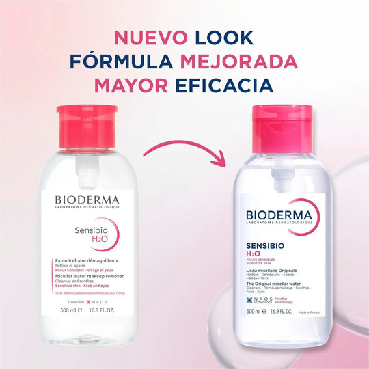 Bioderma Sensibio H2O Micellar Water Make Up Remover 500 Ml With Pump