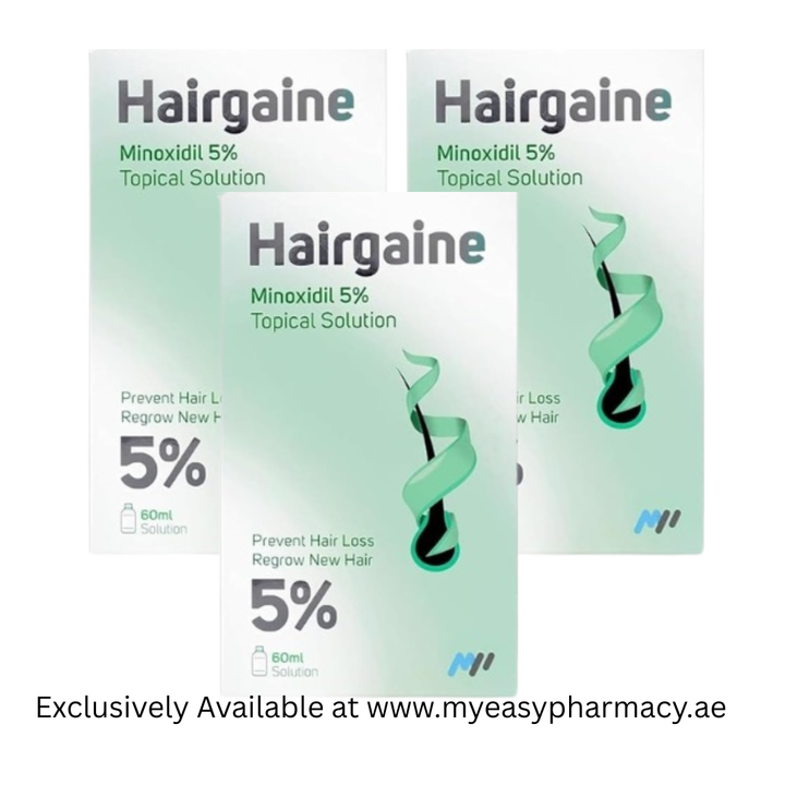 Hairgaine Minoxidil 5% Topical Spray For Men 3x60 ml Bottles 3 Month Supply