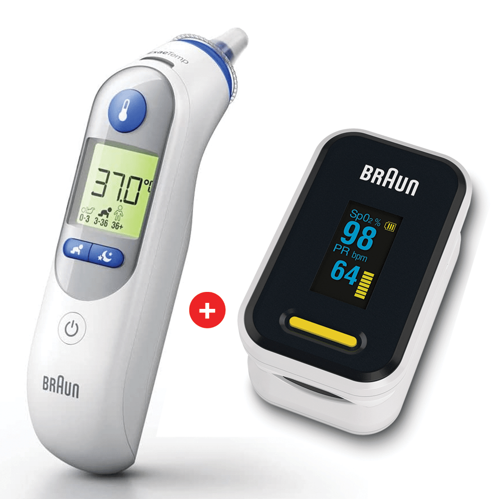 Braun Thermoscan 7+ Ear Thermometer IRT6525 + Pulse Oximeter YK-81CEU PROMO PACK - Easy Pharmacy LLC