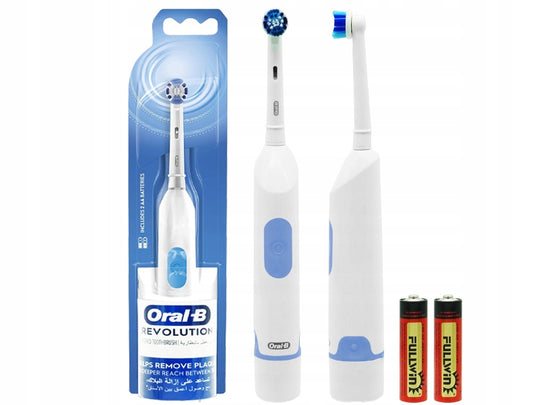 Oral B Revolution Battery Toothbrush White 1 Brush Head Batteries Included