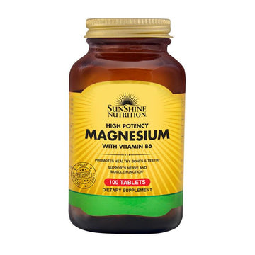 Sunshine Nutrition High Potency Magnesium with Vitamin B6 – 100 Tablets
